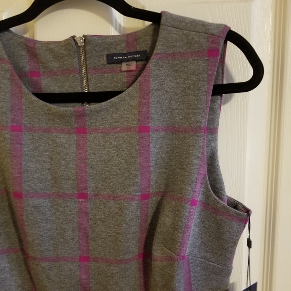 Tommy Hilfiger Windowpane Print flounce hem Dress - Picture 2 of 7